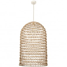 Φωτιστικό Κρεμαστό Καμπάνα Φ50cm E27 230V Καφέ Σχοινί 4048-A